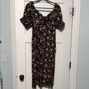 Floral Black Dress